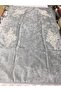 4 Piece Grey Luxury Velvet Prayer Rug Set - French Laced Dowry Kit - 2