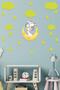 Cute Giraffe on the Moon Green Clouds And Green Stars Decorative Sticker - 4