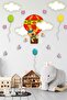 Cute Teddy Bear in the Balloon Clouds Butterflies Bees Decorative Sticker - 3