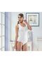 Women's Lycra Thick Strap Agraphed White Body (3006-3007)