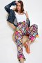 Women's Fuchsia Patterned Relaxed Cut Trousers ALC-X6016 - 2
