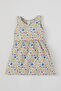Baby Girl Heart Patterned Sleeveless Cotton Knitted Dress T6861A221Sp