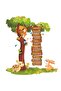 Cute Animals I'm Learning Forest And English Months Children's Room Wall Sticker
