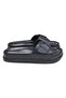 Women's Black Buckle Adjustable Anatomical Slippers