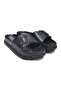 Women's Black Buckle Adjustable Anatomical Slippers - 2