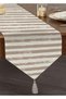 Colorful Mink Striped Motif Decorative Modern Tufted Chenille Triangle Runner