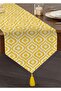 تصميم مخصص أصفر Ikat منقوشة الرقمية المطبوعة شرابة الشنيل مثلث عداء