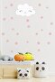 Cute Cloud Pink Stars And Polka Dots Kids Room Wall Sticker