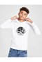 Printed Unisex Children's Hooded White Sweatshirt with Glasses, Headphones and Hip Hop Hat