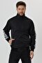 Men's Black Striped Pocket Zipper Detailed Seasonal Slim Coat - 4