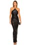 Women's Black High Quality Lycra Sequin Backless Dress
