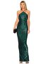 Women's Green High Quality Lycra Sequin Dress