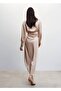 Satin Dress with Side Slit - 4