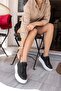 Cupy Women's Black Genuine Leather Eva Sole Sneaker - 6
