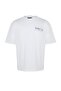Beyaz Oversize/Geniş Kesim Baskılı %100 Pamuklu T-Shirt TMNSS23TS00238 - 6