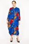 Women's Cobalt Blue Plus Size Woven Viscose Fabric Front Length Buttoned Dress 65n35965 - 4