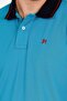 Blue Polo Neck T-shirt with Navy Blue Collar - 6
