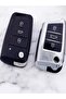 Volkswagen Golf Polo T-Cros T-Roc Taıgo Tıguen Caddy Tpu Key Case Shiny Silver - 2