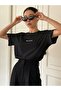 Classical Printed Unisex Black Oversize T-shirt - 2