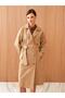 Jacket Collar Straight Long Sleeve Gabardine Women's Trench Coat - 3