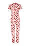 Pink Strawberry Pattern Ribbed Sleep Band Knitted Pajamas Set Thmss21Pt0784 - 7
