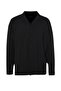 Siyah Oversize Fit Apaş Yaka Yazlık Keten Görünümlü Gömlek TMNSS23GO00053 - 11