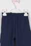 Girl's Navy Blue Pleat Detailed Trousers - 4