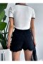 White Sweetheart Neckline Short Sleeve Ribbed Women's Crop Blouse - 5