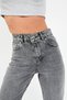 Spanish High Waist Gray Snow Mom Denim Pants Lycra Colorfast Gray Extra Comfortable Mom Jean - 2