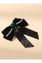 Satin and Velvet Bow Model Buckle with Pearls - 6
