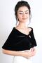 Black Bridal Fur Bridal Fur with Brooch - 5