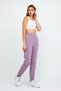 Women's Three Thread Knitted Sweatpants with Elastic Waist and Leg Legs Jogger Lilac - 4