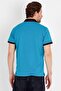 Blue Polo Neck T-shirt with Navy Blue Collar - 5