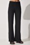 Women's Black Ribbed Stretchy Knit Bottom Top Set KH00086 - 4