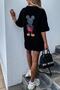 Mickey Printed Unisex Black Oversize T-Shirt - 3