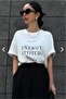 Energy Printed Unisex White Oversize T-shirt