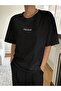 Classical Printed Unisex Black Oversize T-shirt - 4
