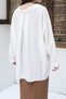 Women's Oversize Loose Cut Cream Shirt - 8
