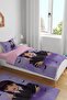 Purple Bat Wednesday Addams Patterned Single Baby Kids Bedding Set - 2