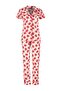Pink Strawberry Pattern Ribbed Sleep Band Knitted Pajamas Set Thmss21Pt0784 - 5