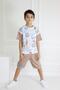 Boy's Basketball Printed Short Sleeve Basic Capri Suit Age 5-9 - 4