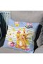 Easter Themed Teddy Bear Design Blue Yellow Colored Digital Printed Throw Pillow Cover - 3
