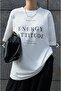 Energy Printed Unisex White Oversize T-shirt - 4