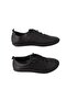 Black Women's Genuine Leather Stylish Shoes with Elastic Laces - 2