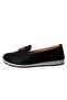 Women's Black Orthopedic Sole Stylish and Comfortable Daily Ballerinas - 4
