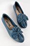 Women's Blue Genuine Leather Ballerinas, Size 35-41-42