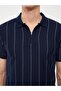 Striped Polo Neck Men's T-Shirt - Short Sleeve - 4