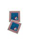 Decorative Flower Festival Compatible Navy Blue Cocktail Napkin (2 Pieces)