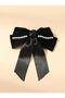 Satin and Velvet Bow Model Buckle with Pearls