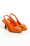 Orange Buckle Stiletto Shoes - 2